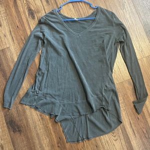 Free People Charcoal V Neck Long Sleeve